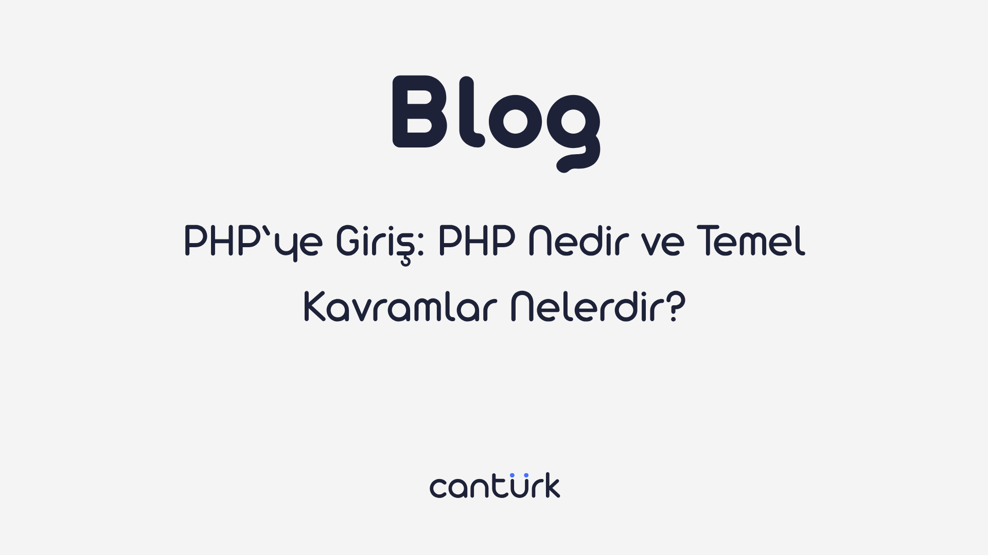 PHP'ye giriş